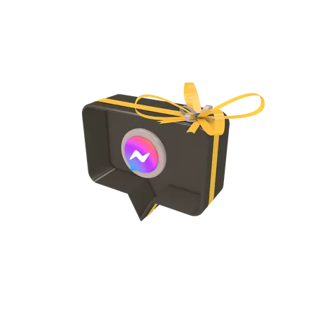 Social giftbox with messenger  3D Icon