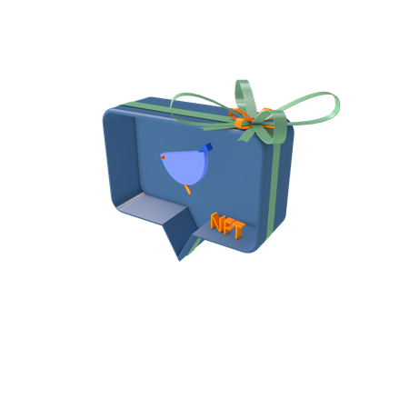 Social giftbox with nft  3D Icon