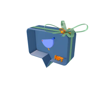 Social giftbox with nft  3D Icon