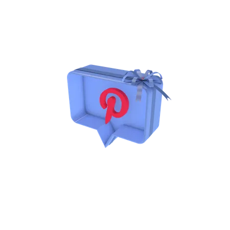 Social giftbox with pinterest 3D Icon