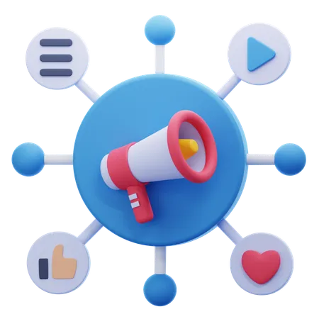Social marketing  3D Icon