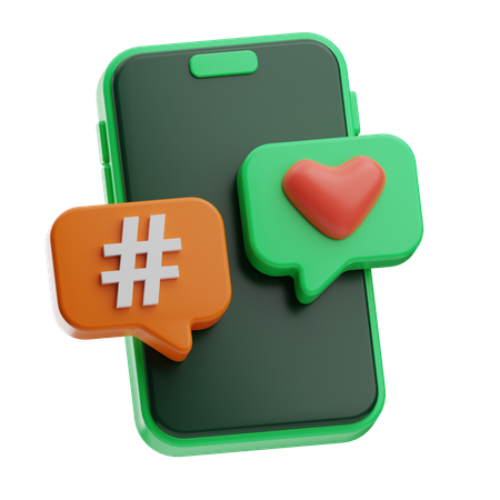 Social marketing hashtag  3D Icon