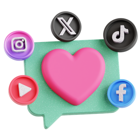 Social Media  3D Icon
