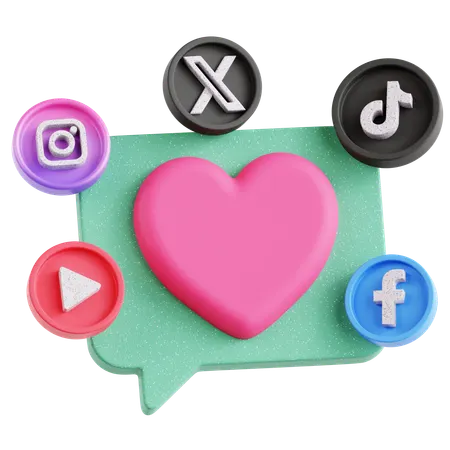 Social Media  3D Icon