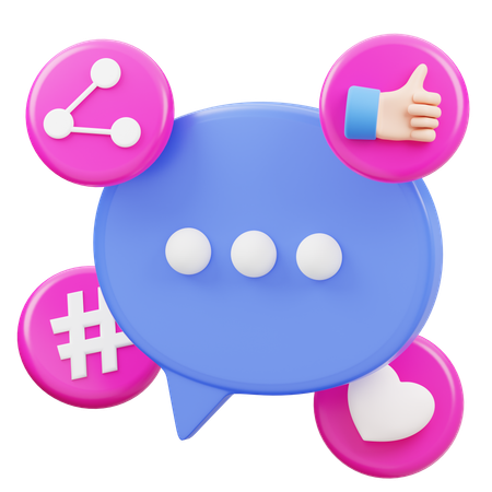 Social Media  3D Icon