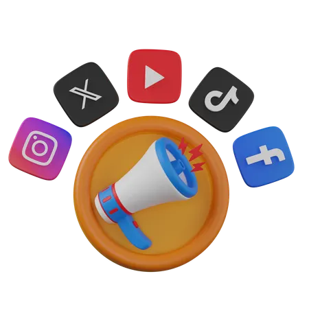 Social media  3D Icon