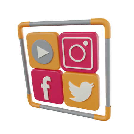 Social Media  3D Icon