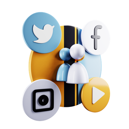Social Media Account  3D Icon