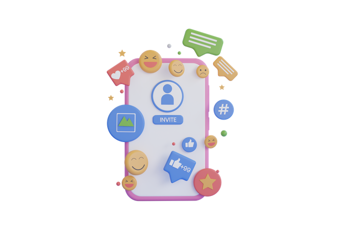 Social Media Account  3D Icon