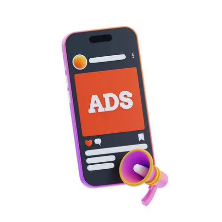 소셜 미디어 광고  3D Icon