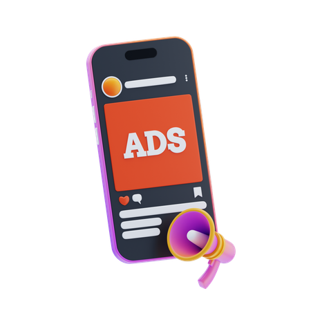 Social Media Ads  3D Icon