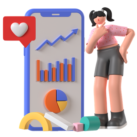 Social Media Analysen  3D Illustration