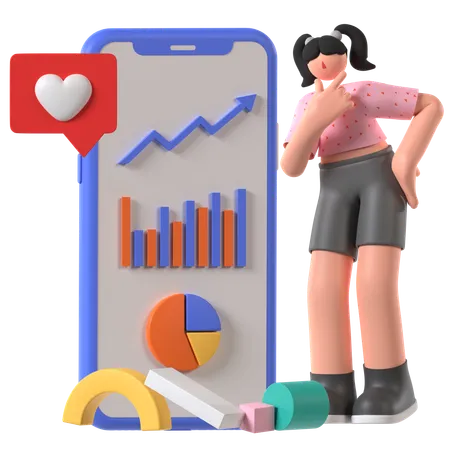 Social Media Analysen  3D Illustration