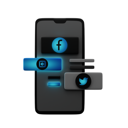Social Media App 3D Illustration