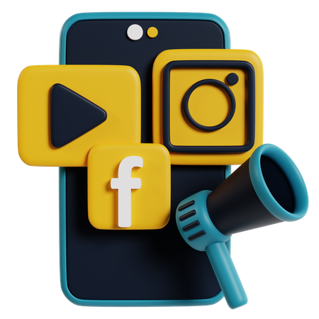 Social media applications  3D Icon