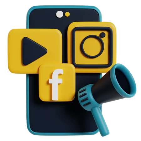 Social media applications  3D Icon