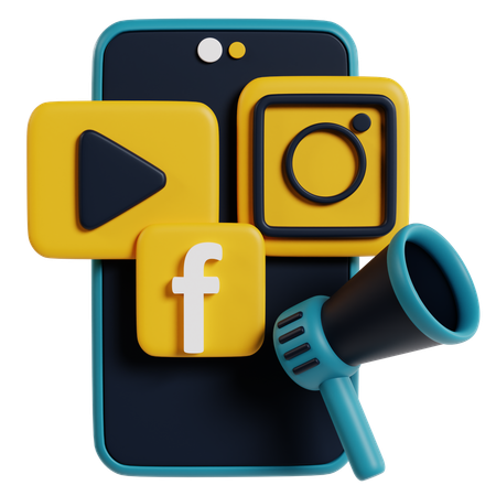 Social media applications  3D Icon