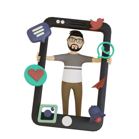 Social Media Applications  3D Illustration