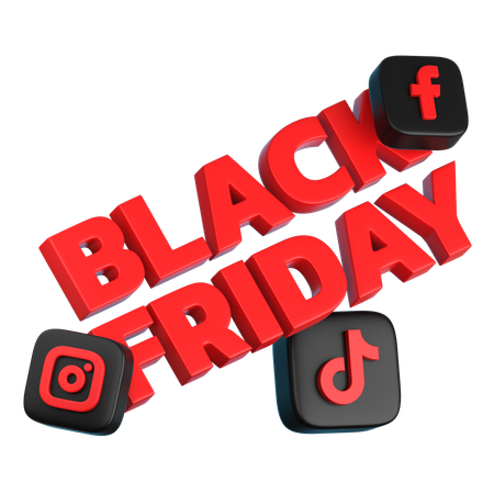 Social Media Black Friday  3D Icon