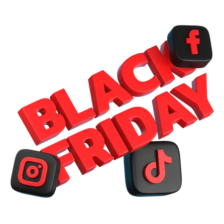 Social Media Black Friday  3D Icon