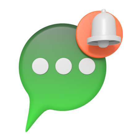 Social Media Bubble With Notification Bell  3D Icon