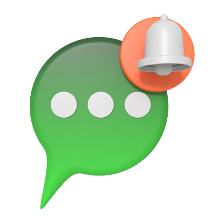 Social Media Bubble With Notification Bell  3D Icon