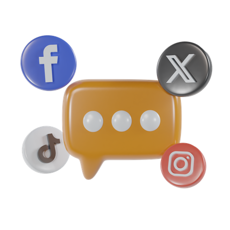 Social Media Chat  3D Icon