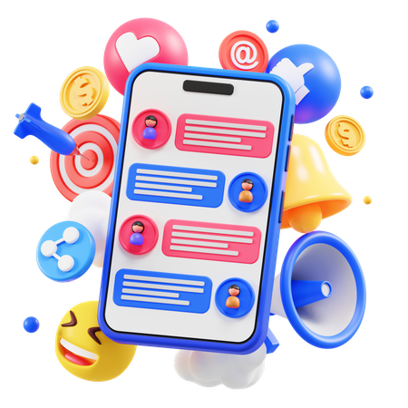 Social Media Chat  3D Icon