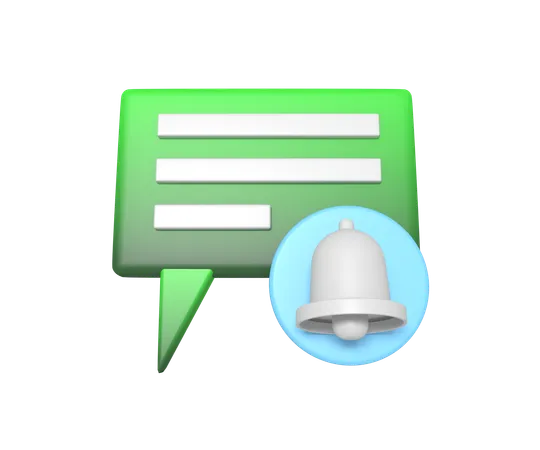 Social Media Chatting Notification Bell  3D Icon