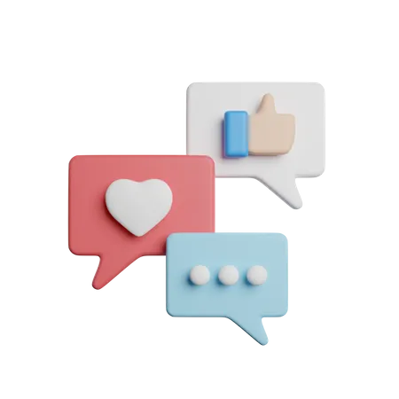 Social Media Comment  3D Icon