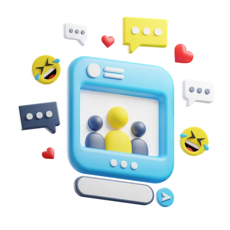 Social Media Comment  3D Icon