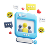 social media comment 3d illustration