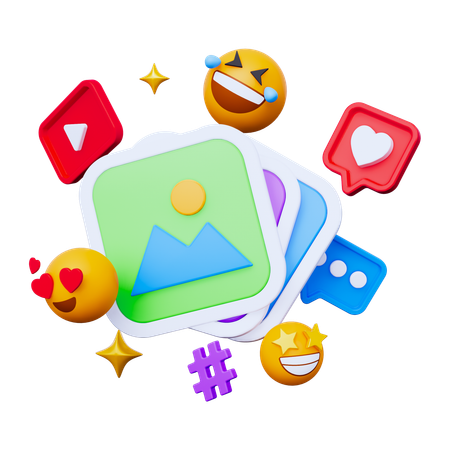 Social Media Content  3D Icon