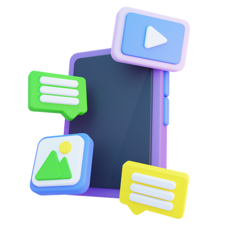 Social Media Content  3D Icon