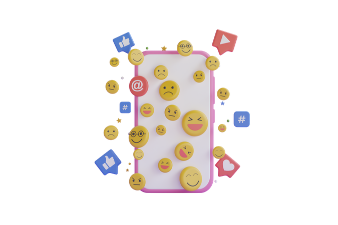 Social Media Emoji 3D Illustration