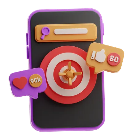 Social Media Engagement Target  3D Icon