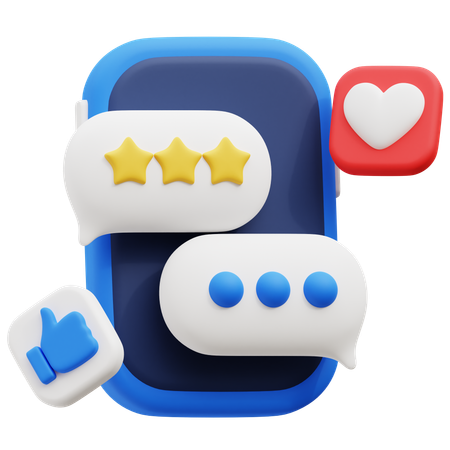 Social Media feedback  3D Icon