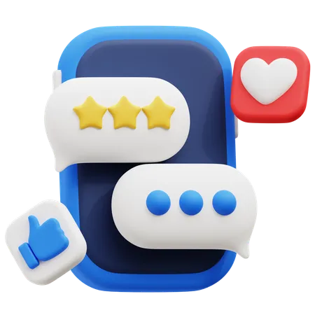 Social Media feedback  3D Icon