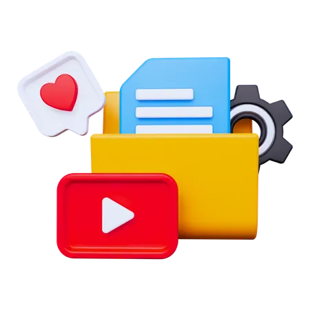 Social Media Folder  3D Icon