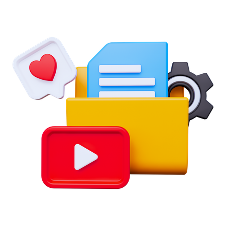 Social Media Folder  3D Icon