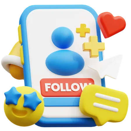 Social Media Follower  3D Icon