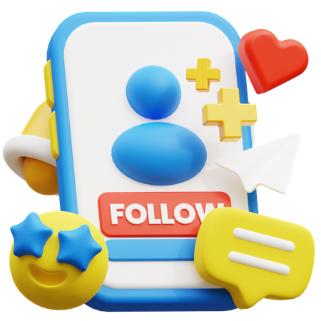 Social Media Follower  3D Icon