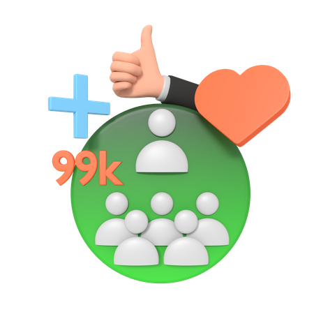 Social Media Follower Profile  3D Icon