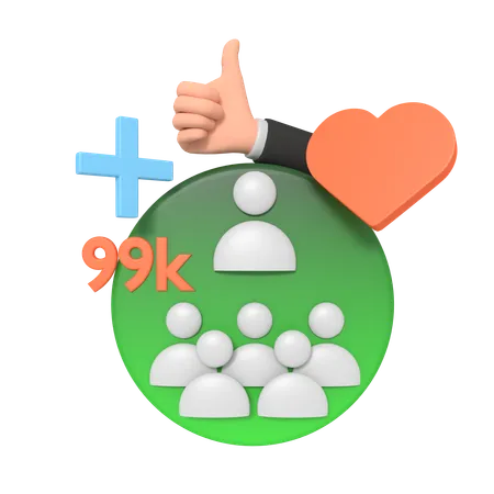 Social Media Follower Profile  3D Icon