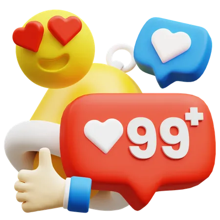 Social Media Followers  3D Icon