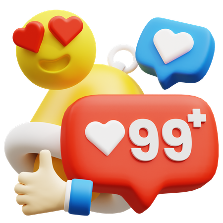 Social Media Followers  3D Icon