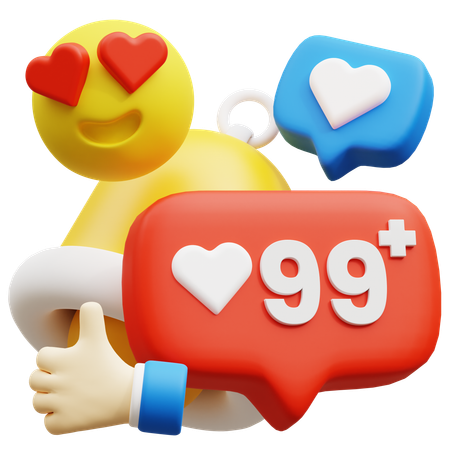 Social Media Followers  3D Icon