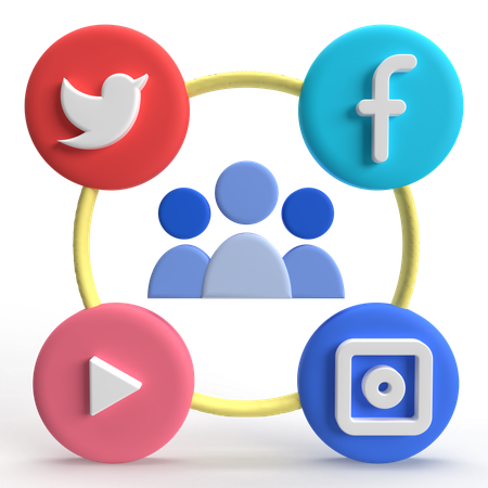 Social Media Group  3D Icon