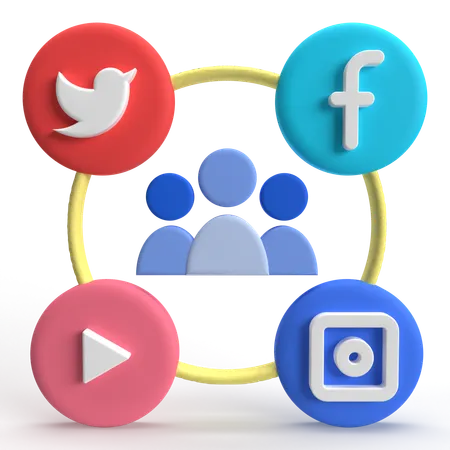 Social Media Group  3D Icon