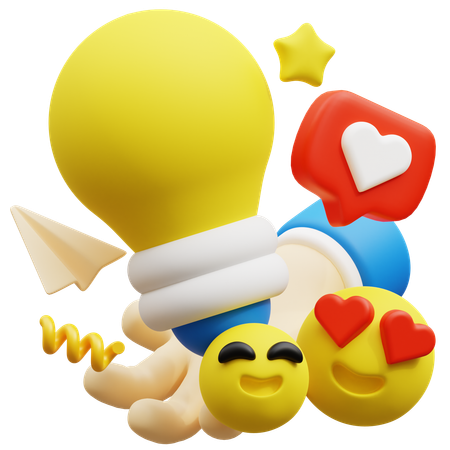 Social Media Idea  3D Icon